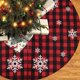 thumbnail image 5 of Hogar y cocina, Decoración del hogar, Falda para árbol de Navidad, Decoración navideña con copos de nieve blancos, Decoraciones navideñas para interiores y exteriores, Falda para árbol a cuadros rojos, 5 of 6