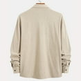thumbnail image 7 of GrmtClth Mens Corduroy Jacket Casual Oversized Button Down Shackets Lightweight Long Sleeve Jacket with Flap Pockets Beige XL, 7 of 7
