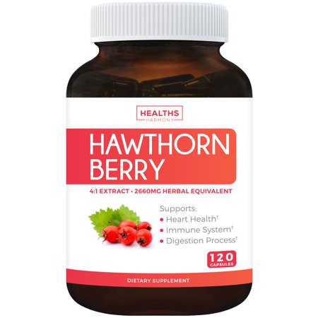 Hawthorn Berry 4:1 Extract (120 Capsules) Supports Healthy Blood Pressure, Circulation, Heart Health