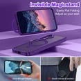 thumbnail image 3 of CASEFIV for Samsung Galaxy S24 Plus Case,with Magnetic Invisible Stand [Military Drop Protection] [Compatible with MagSafe] Shockproof Slim Translucent Anti-Slip,Deep Purple, 3 of 8