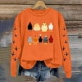 thumbnail image 2 of LUOGENLI Chandail pour Femmes, Paquet Surdimensionné, Chandails à Manches Longues à Col Rond pour Femmes, Chandail à Enfiler Imprimé Poulet, Chandails Légers et Amples, Haut de Chandail pour Femmes à Col Rond, Orange, Taille P, 2 of 6