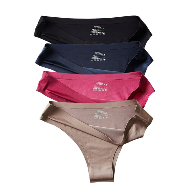 Womens Ice Silk Panties Lingerie Ladies Lace Seamless Underwear Briefs  M-3XL 