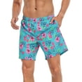 thumbnail image 3 of LRD Men's Swim Trunks with Compression Liner 7 Inch Inseam Gettin' Tropical / Lime XXL, 3 of 5