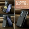 thumbnail image 3 of Mantto for Samsung Galaxy Z Fold 5 Case with Card Holder, Premium PU Leather Back Flip Wallet Case for Women Men with RFID Blocking Card Slots Magnetic Clasp Shockproof Kickstand Phone Cover,Black, 3 of 7