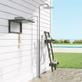 thumbnail image 5 of Outdoor Brushed Nickel Shower Faucet Kit, Exposed Shower Faucet set Rainfall Shower Head Deck Mounted Shower Fixture, 5 of 5