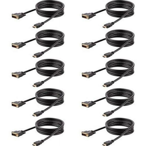 6 ft. Male HDMI To Male DVI Cable, Black - Pack of 10