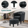 thumbnail image 3 of MOONMISS Velvet Accent Chair with Ottoman for Living Room，Black, 3 of 6