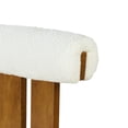 thumbnail image 4 of Christopher Knight Home Minimalist Upholstered Bar Stools, Solid Wood Frame, Cloud-Top Backrest, White, Set of 2, 4 of 10