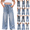 D Blue, variant on Girls Casual Jeans Embroidery Bow Lightweight With Pockets Back To School Denim Pants Blue Size 3 Years