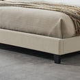 thumbnail image 3 of Noble House Maleiyah Contemporary Fabric Upholstered King Bed Platform, Beige and Black, 3 of 12