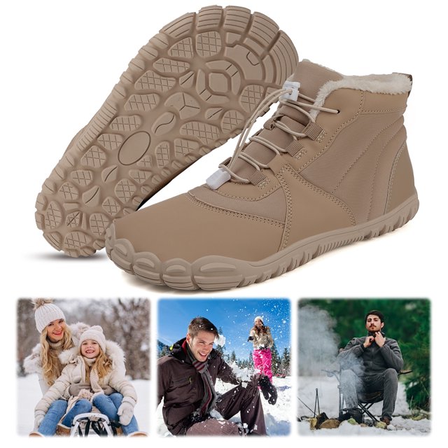 Booties con forrado cálidos zapatos trekking a prueba descalzos senderismo botas nieve invierno impermeable anti-Slippeso para viajes al aire libre