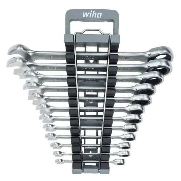 Wiha Combination Ratchet Wrench Set, Sae, 12 Pieces