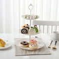 thumbnail image 6 of 3-Tier Cupcake Stand | White Plastic Dessert Tower Display Tray | For Parties, Weddings & Events | 10.2 x 10.2 x 15.8 inch Multi-Layer Serving Platter, 6 of 6