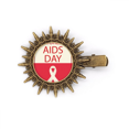 thumbnail image 1 of Red Ribbon 1st December World Symbol Hairpin Sun Headwear Retro Metal Clips Pin, 1 of 3