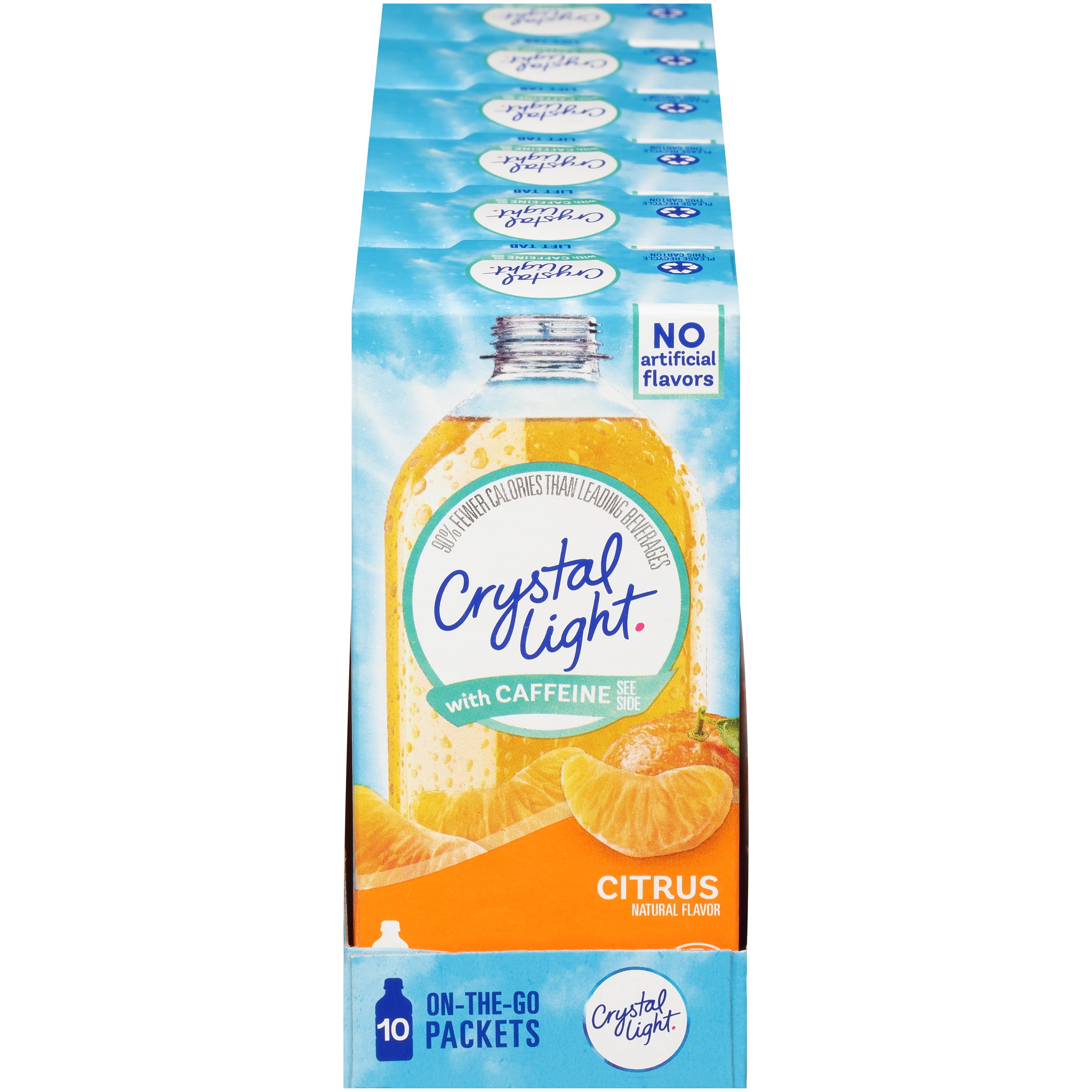 (16 Box) Crystal Light with Caffeine OntheGo Citrus Drink Mix 10 ct