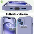 thumbnail image 3 of YWC-Compatible with iPhone 15 Case, [Smooth Silicone Full Coverage Camera] [8ft Drop Protection], Soft Microfiber Lining Full Body Protective Case for iPhone 15 6.1 inch - Lavender Grey, 3 of 4