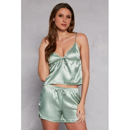 Satin Pajama Babydoll Cami with Shorts