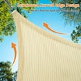 thumbnail image 4 of NAWAY Triangle Custom Sun Shade Sail 20'X20'X28.3' Permeable Canopy Sand for Patio Garden Yard Deck Pergola,Beige, 4 of 6