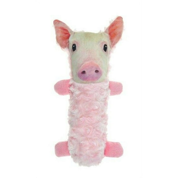 Tubular Squeaker Dog Toys Cute Soft Plush Tossers 13" Large Choose Pig or Rabbit (Pig)