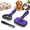 Purple, variant on Red Double-Sided Dematting Deshedding Pet Brush 3-Piece Kit for Dogs Cats Horses