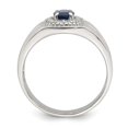 thumbnail image 2 of Sterling Silver Men's Blue Sapphire and White Topaz Ring - Size 11, 2 of 3