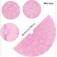 thumbnail image 4 of Plush Christmas Tree Skirts, 23.5 inches Luxury Pink Faux Fur Xmas Tree Base Cover Mat with Silver Snowflakes Pattern for Xmas New Year Home Party Decorations, 4 of 7