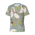 thumbnail image 3 of Yiaed Cute Farm Birds Print Mens Short Sleeve Tight Fit T-Shirt, Crewneck Casual Tee-Large, 3 of 5