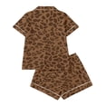 thumbnail image 6 of MEZZALL Women Leopard Print Pajama Sets Lapel Short Sleeve Button Down Tops with Shorts For Fall Holiday Wear 2 Piece Sleepwear, 6 of 6