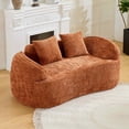 thumbnail image 5 of Timbernest 66" Chenille Curved Sofa, Boneless 2 Seater Cloud Sofa for Small Spaces, Orange, 5 of 12
