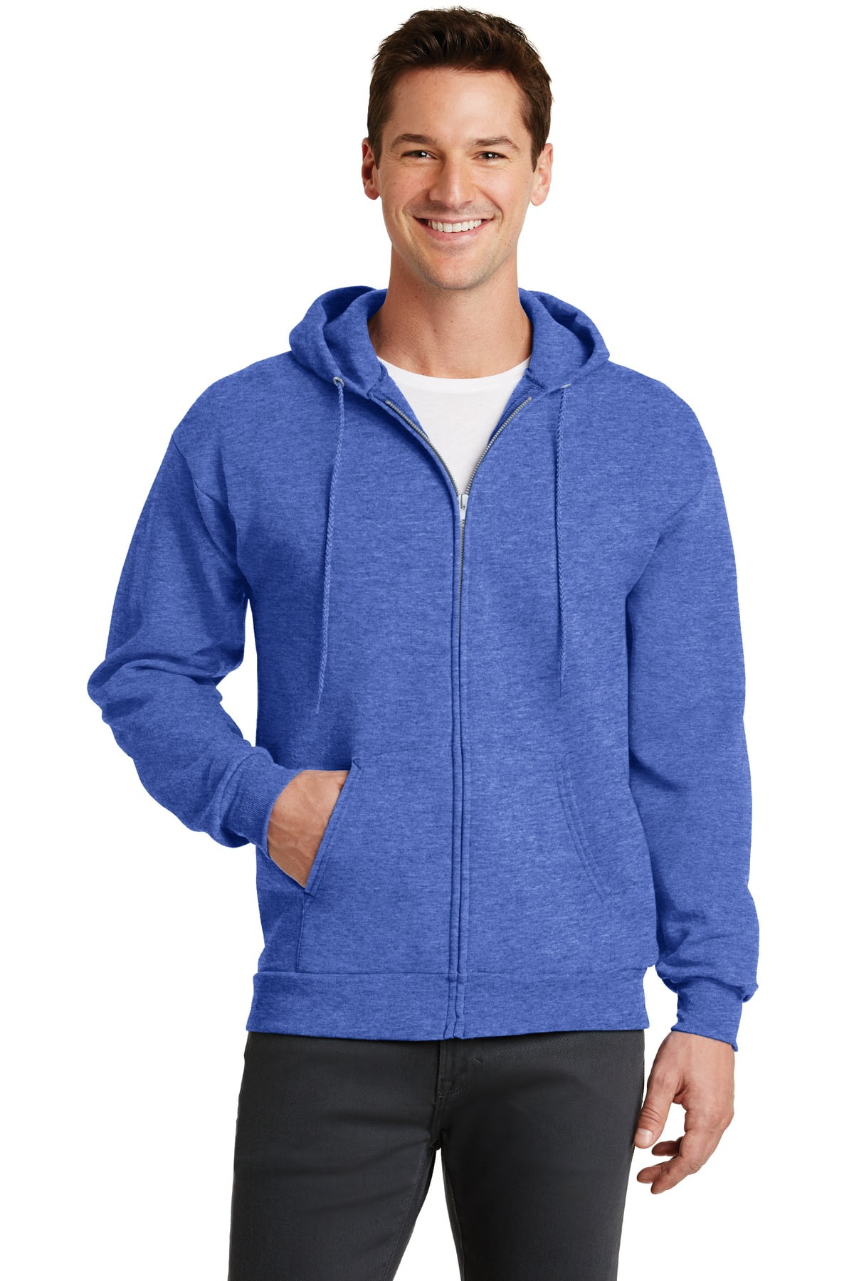 Port & Company Mens Tall Ultimate Full Zip Hooded Sweatshirt
