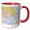 Red/White, variant on 3drose, Image of Rhode Island Topographic Map with Flag, 11oz Two-tone Green Mug