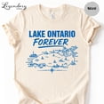 thumbnail image 3 of Lake Ontario Forever Map Shirt Lake Ontario Graphic Tee White Great Lakes Vacation Shirt Toronto Area Top, 3 of 9