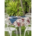thumbnail image 3 of Outdoor Tablecloth with Umbrella Hole for Patio/Picnic/Party/Camping, Red Spring Floral Waterproof Table Cloth Round Cover Washable, Elegant Pastoral Flowers Watercolor (Dia 54"), 3 of 8