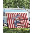 thumbnail image 4 of 4th of July RV Awning Sun Shade Screen 9'X15.3' Red Stars Stripes Mesh Sunscreen Freedom Floral Vase Awning Shade Screen with Zipper UV Blocker Completed Kits for RV Motorhome Camper Trailer, 4 of 7
