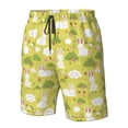 thumbnail image 2 of Yiaed Easter Bunny Print Men's Swim Trunks with Lining Quick Dry Sports Shorts Beach Shorts Boardshorts-Large, 2 of 5
