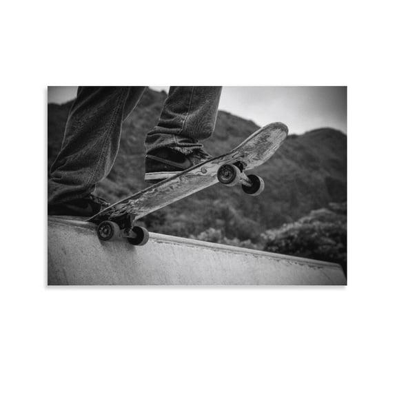 Skateboarding Canvas Art Poster And Wall Art Picture Print Modern Family Bedroom Decor Posters,Unframe-style,24x36inch(60x90cm)