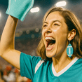 thumbnail image 3 of Mall of Style - Teal Earrings Women - Teal Jewelry - Football Stuff - Football Accessories (Teal), 3 of 8