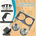 thumbnail image 2 of Elevated Dog Bowls with 2 Stainless Steel Dog Food Bowls, Raised Dog Bowl Adjusts to 5 Heights for Small Medium and Large Dogs, Grey, 2 of 7