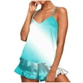thumbnail image 2 of Conjunto de pijama de poliéster con tirantes finos y estampado de moda para mujer, 2 of 8