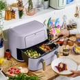 thumbnail image 3 of Beautiful 9 Qt TriZone Dual Basket Air Fryer, EverGood™ Ceramic Nonstick Coating, Lavender by Drew Barrymore, 3 of 12