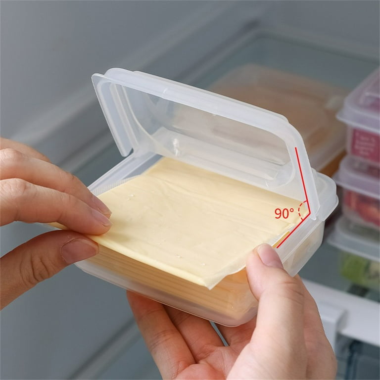 2pcs Plastic Refrigerator Cheese Storage Box,Cheese Container