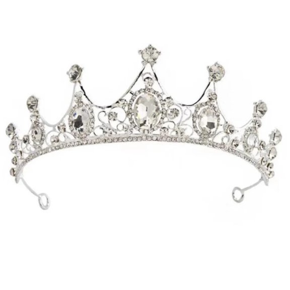 Tiara - Oval Stones - Silver - Costume Accessory - Teen Adult