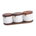thumbnail image 3 of 2 piezas de tarro de condimento de porcelana, tarro de cerámica para azúcar, recipiente para sal, cocina moderna 3 piezas, 3 of 8