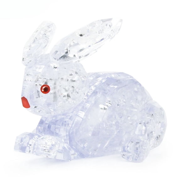 Uscallm 1Pcs Romantic Diy Crystal Puzzle, 3d Crystal Rabbit Puzzle Building Blocks, Creative DIY Brain TeaserToy, Educational Learning Activity, Fun Stress Relief Gift AdultsKids