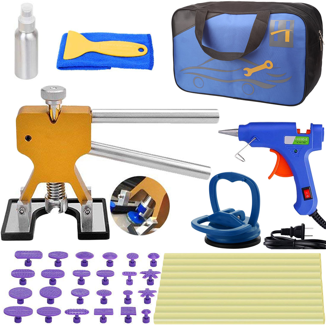 Paintless Dent Repair Puller Kit Puller Grip PRO Dent Lifter with