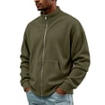 thumbnail image 3 of Mock Neck Sweatshirt Men Long Sleeve Corduroy Zipper Sweatshirts Soft Lightweight Outdoor Gym Athletic Vacation, 3 of 6