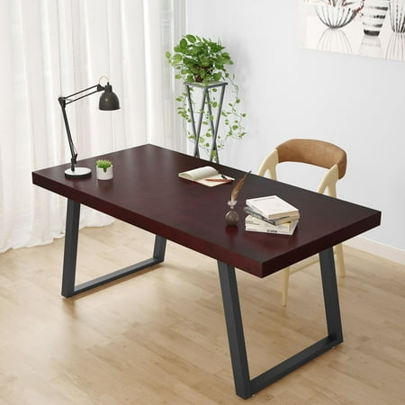 Tribesigns 55 Rustic Computer Desk Solid Wood Industrial Desk