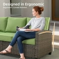 thumbnail image 2 of XIZZI 5 Pieces Wicker Patio Furniture All Weather Outside Seating Set High Back Rattan Outdoor Conversation Set with Cushion Ottoman for Balcony, Green, 2 of 9