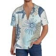 thumbnail image 1 of Balery Algae Corals and Seashells Camisa Casual de Manga Corta con Botones para Hombre, Texturizada, Estilo Cubano, para Playa, Verano-XX-Large, 1 of 5