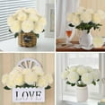 thumbnail image 5 of 12 Pcs Artificial Chrysanthemums Flowers Ball Flowers, Fake Mums Flowers White Silk Flowers for Spring Home Decor Indoor Floral Arrangement Table Centerpiece (12, White), 5 of 31